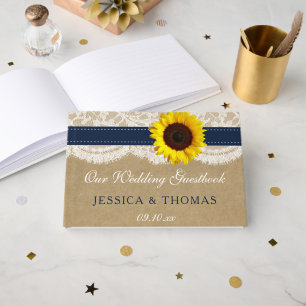 The Rustic Kraft Sunflower Wedding Collection Guest Book