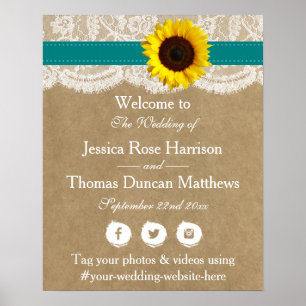 The Rustic Kraft Sunflower Wedding Collection Poster