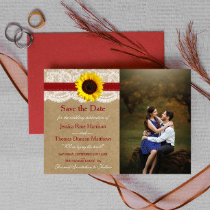 The Rustic Kraft Sunflower Wedding Collection Save The Date