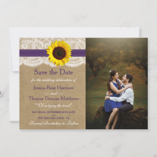 The Rustic Kraft Sunflower Wedding Collection Save The Date