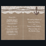 The Rustic Nautical Anchor Wedding Collection<br><div class="desc">The rustic nautical anchor beach wedding collection is a stunning design featuring a lovely rustic burlap effect background with a romantic vintage white lace effect trim finished with a nautical anchor and twine. These programs can be personalised for your special occasion and would make the perfect template for weddings, bridal...</div>