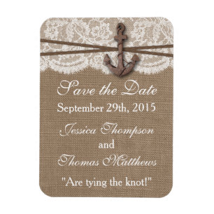 The Rustic Nautical Anchor Wedding Collection Magnet