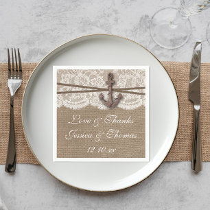 The Rustic Nautical Anchor Wedding Collection Napkin