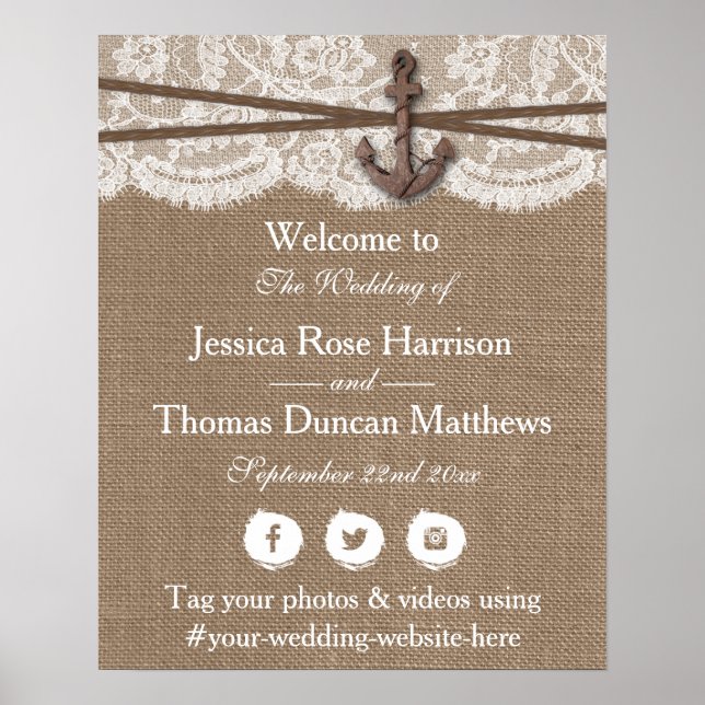 The Rustic Nautical Anchor Wedding Collection Poster (Front)