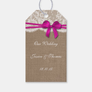 The Rustic Pink Bow Collection Tags