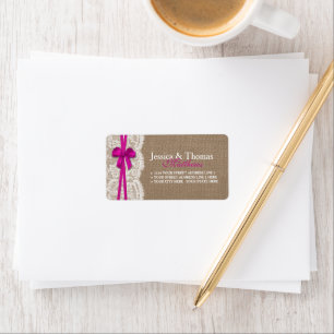 The Rustic Pink Bow Wedding Collection Label