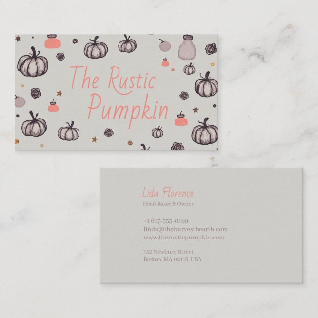 The Rustic Pumpkin Business Card (Front/Back)