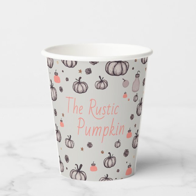The Rustic Pumpkin Paper Cups (Front)