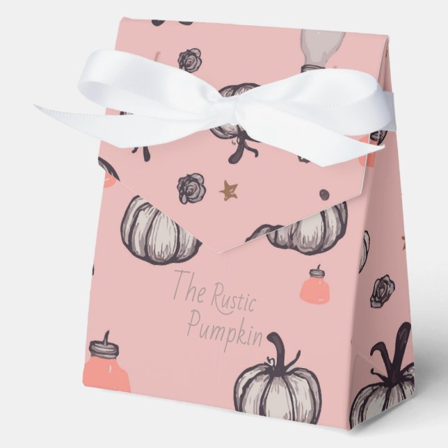 The Rustic Pumpkin (Pink) Favour Box (Front)