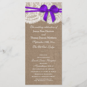 The Rustic Purple Bow Wedding Collection Programs