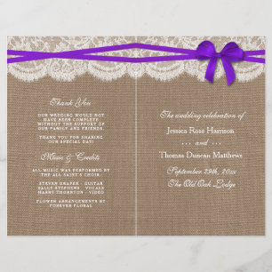 The Rustic Purple Bow Wedding Collection Programs