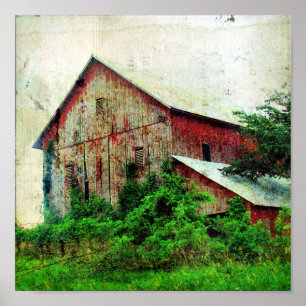 The Rustic Red Barn Poster