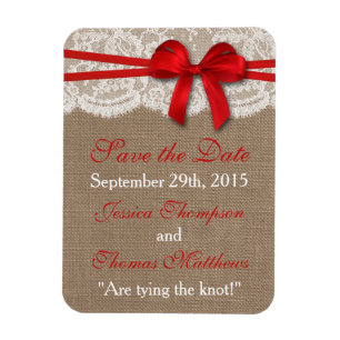 The Rustic Red Bow Wedding Collection Magnet