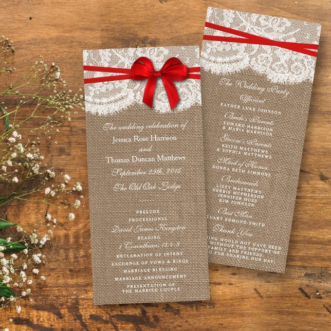 The Rustic Red Bow Wedding Collection Programs (Creator Uploaded)