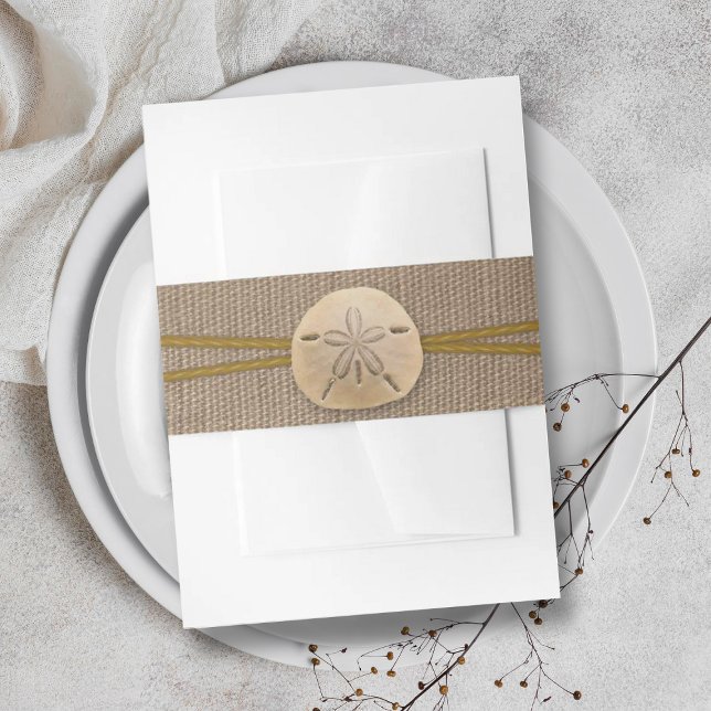 The Rustic Sand Dollar Beach Wedding Collection Invitation Belly Band (Creator Uploaded)