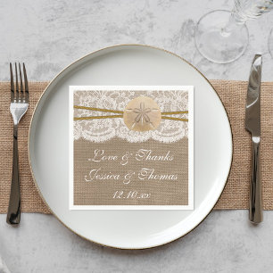 The Rustic Sand Dollar Beach Wedding Collection Napkin