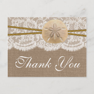 The Rustic Sand Dollar Beach Wedding Collection Postcard