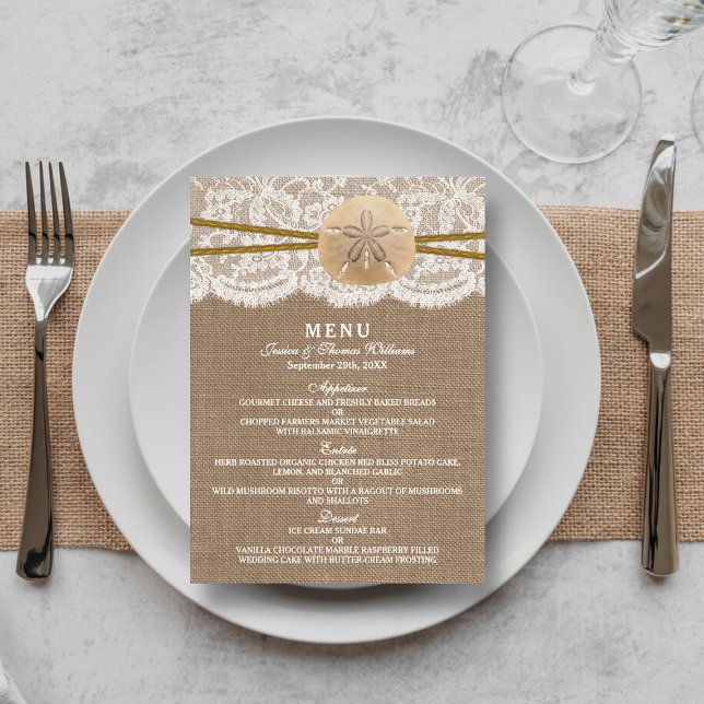 The Rustic Sand Dollar Wedding Collection Menu (Creator Uploaded)