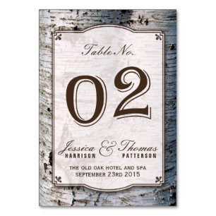The Rustic Silver Birch Tree Wedding Collection 02 Table Number