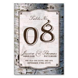 The Rustic Silver Birch Tree Wedding Collection 08 Table Number