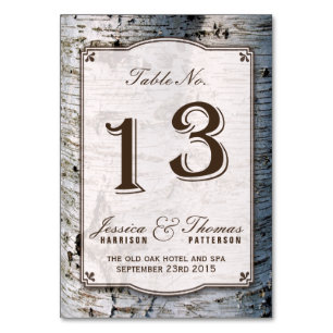The Rustic Silver Birch Tree Wedding Collection 13 Table Number