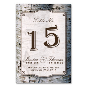 The Rustic Silver Birch Tree Wedding Collection 15 Table Number