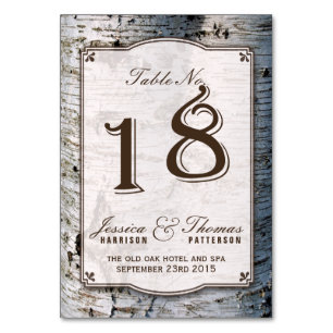 The Rustic Silver Birch Tree Wedding Collection 18 Table Number