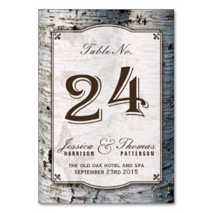 The Rustic Silver Birch Tree Wedding Collection 24 Table Number