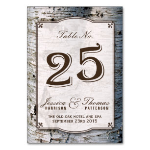 The Rustic Silver Birch Tree Wedding Collection 25 Table Number