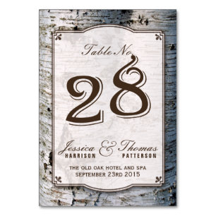 The Rustic Silver Birch Tree Wedding Collection 28 Table Number