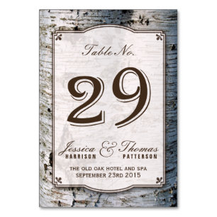 The Rustic Silver Birch Tree Wedding Collection 29 Table Number