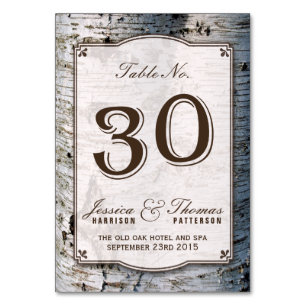 The Rustic Silver Birch Tree Wedding Collection 30 Table Number
