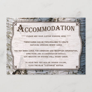 The Rustic Silver Birch Tree Wedding Collection Enclosure Card