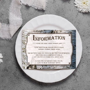 The Rustic Silver Birch Tree Wedding Collection Enclosure Card