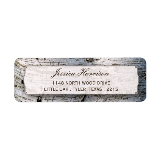 The Rustic Silver Birch Tree Wedding Collection Return Address Label