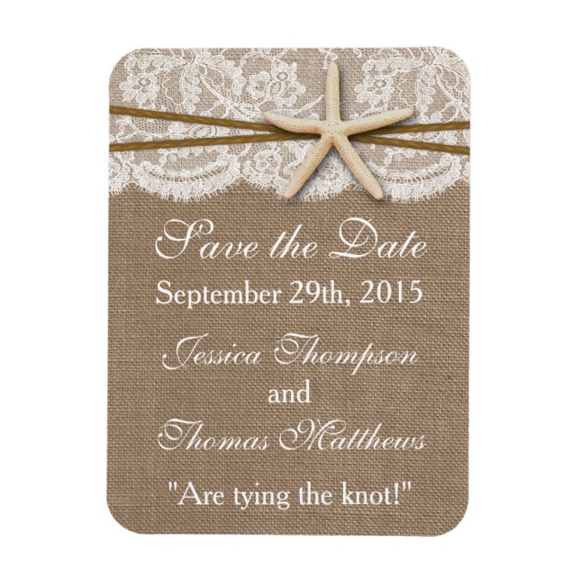 The Rustic Starfish Beach Wedding Collection Magnet (Vertical)