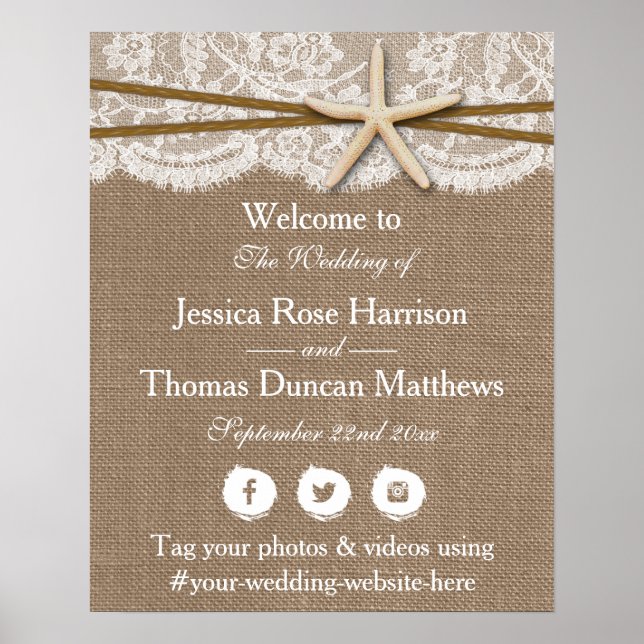 The Rustic Starfish Beach Wedding Collection Poster (Front)