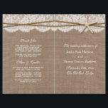 The Rustic Starfish Wedding Collection Programs<br><div class="desc">The rustic starfish beach wedding collection is a stunning design featuring a lovely rustic burlap effect background with a romantic vintage white lace effect trim finished with a stunning starfish and twine. These programs can be personalised for your special occasion and would make the perfect template for weddings, bridal showers,...</div>