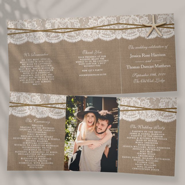 The Rustic Starfish Wedding Collection Tri-Fold Programme (Creator Uploaded)
