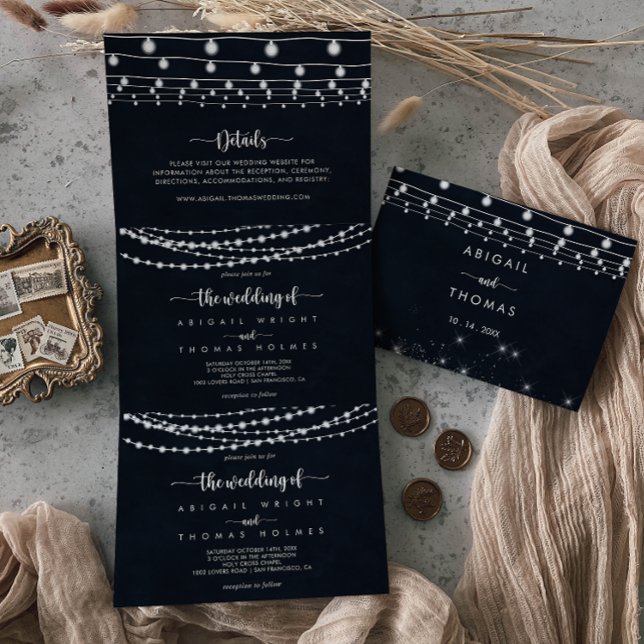 The Rustic String Lights Trifold Wedding of (Creator Uploaded)