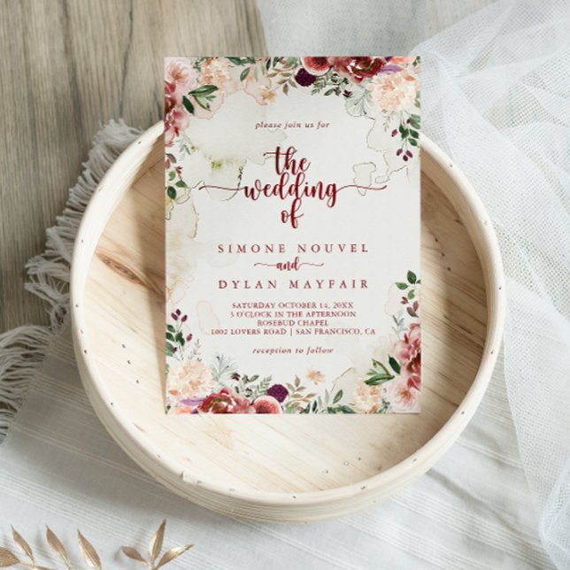 The Rustic Summer Floral Calligraphy Wedding Of  Invitation (Creator Uploaded)