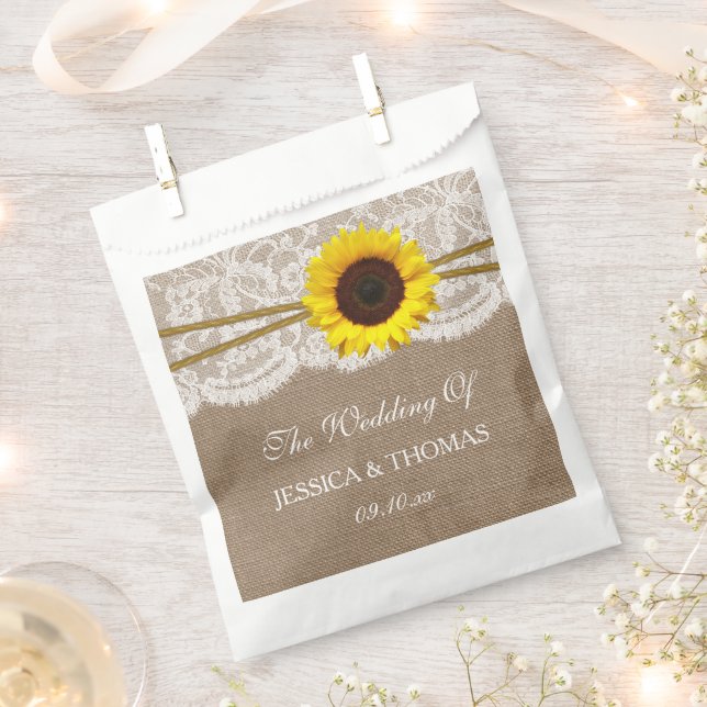 The Rustic Sunflower Wedding Collection Favour Bag (Clipped)