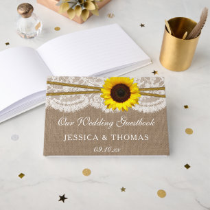 The Rustic Sunflower Wedding Collection Guest Book