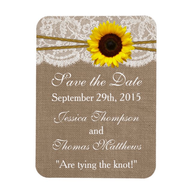 The Rustic Sunflower Wedding Collection Magnet (Vertical)