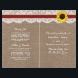 The Rustic Sunflower Wedding Collection - Red<br><div class="desc">The rustic sunflower collection is a stunning design featuring a lovely rustic burlap effect background with a romantic vintage white lace effect trim finished with a stunning sunflower and red ribbon. These programs can be personalised for your special occasion and would make the perfect template for weddings, bridal showers, engagement...</div>