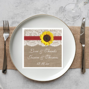 The Rustic Sunflower Wedding Collection - Red Napkin