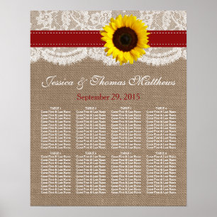 The Rustic Sunflower Wedding Collection - Red Poster