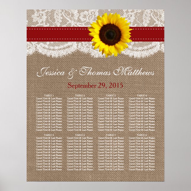 The Rustic Sunflower Wedding Collection - Red Poster (Front)
