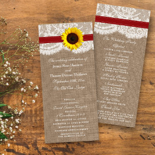 The Rustic Sunflower Wedding Collection - Red Program