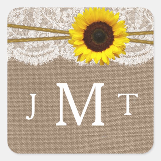 The Rustic Sunflower Wedding Collection Seals (Front)